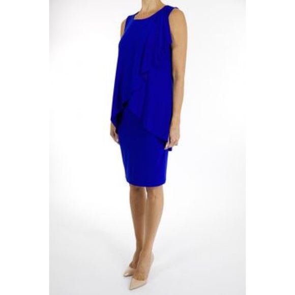 Made in🇨🇦Beautiful Sleeveless Cross Over Ruffle Front JR Dress - Picture 3 of 17